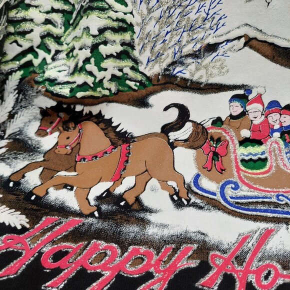 Nutcracker Ugly Christmas Sweater Sweatshirt Size Large Black 1992 READ - Picture 3 of 10